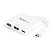 STARTECH USB Type-C to HDMI Adapter w/ PD & USB Port - USB-C - White