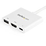 StarTech USB-C to HDMI Adapter - White - 4K 30Hz - Thunderbolt 3 Compatible - with Power Delivery (USB PD) - USB C Dongle (CDP2HDUACPW) - video adapter - HDMI / USB - 60 mm (CDP2HDUACPW)