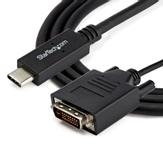 StarTech 3.3 ft / 1 m USB-C to DVI Cable - USB Type-C Video Adapter Cable - 1920 x 1200 - Black (CDP2DVIMM1MB) - USB / DVI-kabel - 24 pin USB-C til DVI-D - 1 m (CDP2DVIMM1MB)