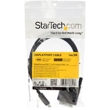 STARTECH 1 m USB-C to DVI Cable - 1920 x 1200 - Black (CDP2DVIMM1MB)