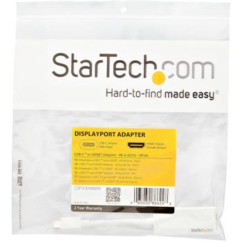 STARTECH USB-C to HDMI Adapter - White - 4K 60Hz (CDP2HD4K60W)