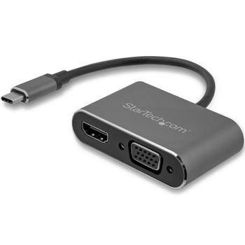 STARTECH USB-C TO VGA AND HDMI ADAPTER 2IN1 4K 30HZ SPACE GRAY ACCS (CDP2HDVGA)