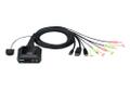 ATEN 2-Port USB-C DisplayPort Hybrid Cable KVM Switch