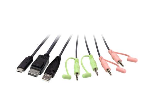 ATEN 2-Port USB-C DisplayPort Hybrid Cable KVM Switch (CS52DP-AT)