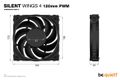 BE QUIET! Silent Wings 4 120 PWM - Kabinet køler - 120mm - Sort - 18 dBA (BL093)