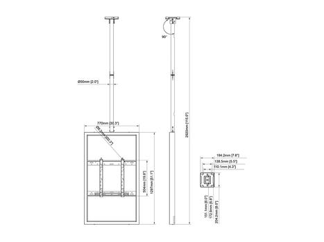 MULTIBRACKETS M Pro Series Encl 55" Ceiling Mdm Black (7350105213311)