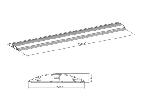MULTIBRACKETS Cable Cover Floor Black 139mm x 750mm (7350105215384)