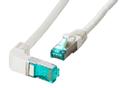 OEM Patchkabel RJ45, CAT6A 500Mhz, 0,5m, grau, S-STP(S/FTP), LSZH, einseitig 90Grad gewinkelt