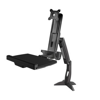 STARTECH StarTech.com Sit Stand Monitor Arm, Desk Mount Adjustable Sit-Stand Workstation Arm for Single 34" VESA Mount Display, Ergonomic Articulating Standing Desk Converter with Keyboard Tray - Stand Up Offi (ARMSTSCP1)