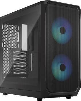 FRACTAL DESIGN Focus 2 RGB Black TG Clear Tint ATX -kotelo, lasi-ikkuna,  musta (FD-C-FOC2A-03)