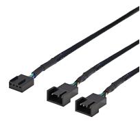 DELTACO splitter för PWM-fläktar, 4-pin till 2x4-pin ho, svart