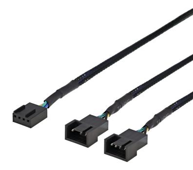 DELTACO splitter för PWM-fläktar,  4-pin till 2x4-pin ho, svart (SSI-66)