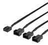 DELTACO splitter för PWM-fläktar, 4-pin till 3x4-pin ho, svart