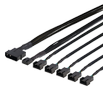 DELTACO splitter för PWM-fläktar, 4-pin till 5x4-pin ho, Molex ström
