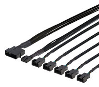 DELTACO splitter för PWM-fläktar, 4-pin till 5x4-pin ho, Molex ström