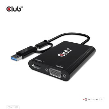 CLUB 3D Usb Gen1 Type-C/-A To Dual (CSV-1611)