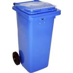 Affaldscontainer,  120 l, blå, plast, til fortrolige papirer, med nøgle, UV-resistent