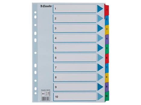 ESSELTE Indices  Mylar A4 1-10 Multicolour (100161*10)