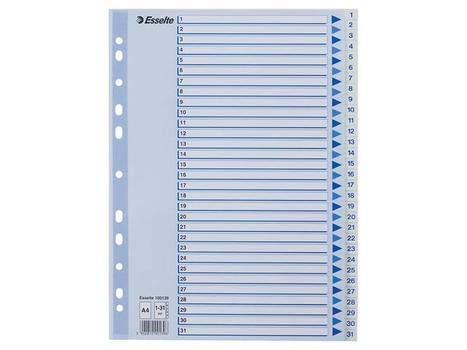 ESSELTE Register ESSELTE A4 plast 1-31 blå/hvit (100139)