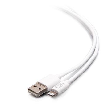 C2G G 6ft Lightning to USB A - Power, Sync and Charging Cable - MFi - White - Lightning cable - USB male to Lightning male - 1.83 m - white - for Apple iPad/ iPhone/ iPod (Lightning) (29906)