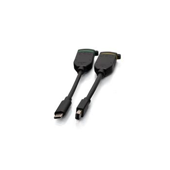 C2G G 10ft (3m) 4K HDMI Premium Cable and Dongle Adapter Ring with Color Coded Mini DisplayPort and USB-C - Video adapter kit - black - 4K60Hz support, 4K30Hz support (mDP), gold flashed contacts (C2G30056)