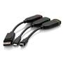 C2G G 6ft (1.8m) 4K HDMI Premium Cable and Dongle Adapter Ring with Color Coded Mini DisplayPort,   DisplayPort,   and USB-C - Video adapter kit - black - gold flashed contacts, 4K60Hz support, 4K30Hz support (C2G30052)