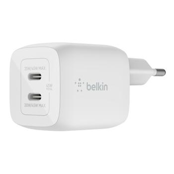 BELKIN 45W DUAL USB-C GAN LADEGERAET MIT POWER DELIVER CHAR (WCH011VFWH)