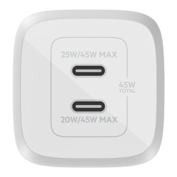 BELKIN 45W DUAL USB-C GAN LADEGERAET MIT POWER DELIVER CHAR (WCH011VFWH)