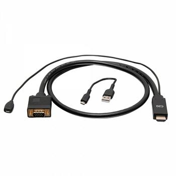 C2G G 10ft (3m) HDMI to VGA Active Video Adapter Cable - 1080p - Adapter - HDMI, Micro-USB Type B (power only) to HD-15 (VGA) male - 3 m - black - active, 1080p support 60Hz (C2G41473)