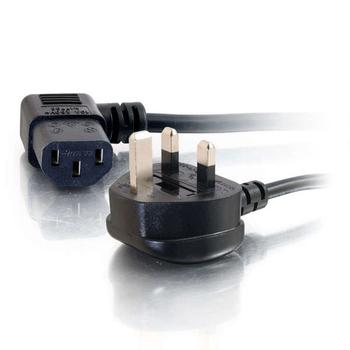 C2G G 3m 18 AWG UK 90° Power Cord (IEC320C13R to BS 1363) - Power cable - power IEC 60320 C13 to BS 1363 (M) angled - 3 m - black (C2G82036)