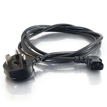 C2G G 3m 18 AWG UK 90° Power Cord (IEC320C13R to BS 1363) - Power cable - power IEC 60320 C13 to BS 1363 (M) angled - 3 m - black (C2G82036)