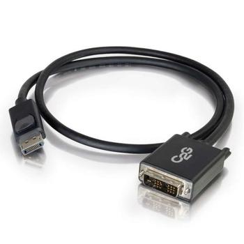 C2G G 15ft DisplayPort to DVI-D Adapter Cable - M/M - Adapter cable - TAA Compliant - DisplayPort (M) to DVI-D (M) - 4.57 m - thumbscrews,  1920 x 1200 (WUXGA) support - black (54342)