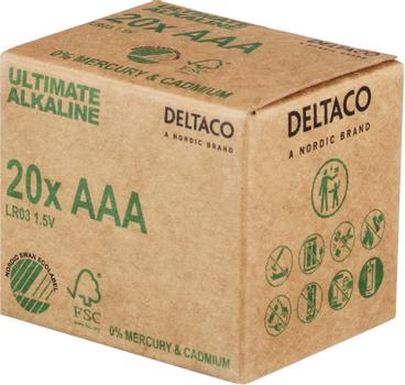 DELTACO Ultimate Alkaline batteries,  LR03/AAA size, 20-pack bulk (ULTB-LR03-20P)