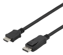 DELTACO DisplayPort to HDMI cable, 4k30Hz, 2m, Black