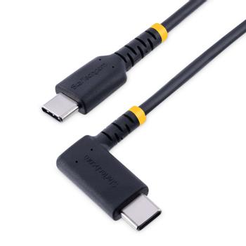 STARTECH StarTech.com 6in (15cm) USB C Charging Cable Right Angle, 60W PD 3A, Heavy Duty Fast Charge USB-C Cable, USB 2.0 Type-C, Durable and Rugged Aramid Fiber, S20/ iPad/ Pixel - High Quality USB Charging Cor (R2CCR-15C-USB-CABLE)