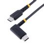STARTECH StarTech.com 6in (15cm) USB C Charging Cable Right Angle, 60W PD 3A, Heavy Duty Fast Charge USB-C Cable, USB 2.0 Type-C, Durable and Rugged Aramid Fiber, S20/ iPad/ Pixel - High Quality USB Charging Cor (R2CCR-15C-USB-CABLE)