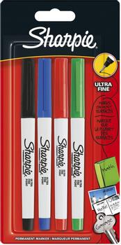 SHARPIE Merkepenn SHARPIE sort/ rød/ blå/ gr.  (4) (1985879)