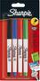 SHARPIE Permanent Marker Ultra Fine Tip 0.6mm Line Assorted Standard Colours (Pack 4) - 1985879