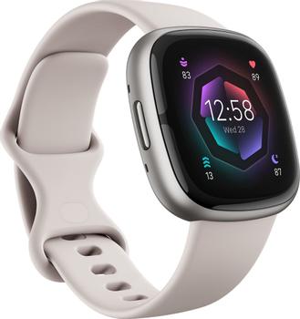FITBIT Sense 2 Lunar White/ Platinum Aktivitetssporer (FB521SRWT)
