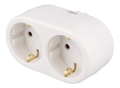 DELTACO Branch Socket, grounded, 2-socket - White