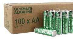 DELTACO Ultimate Alkaline batteries,  LR6/AA size, 100-pack bulk (ULTB-LR6-100P)
