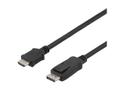 DELTACO DisplayPort till HDMI kabel, 4k@30Hz, 2m, svart