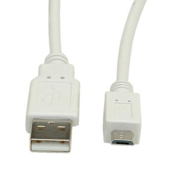 VALUE USB2.0 Kabel, USB-A: Han - USB-Micro B: Han, 0,8m, Hvid (11.99.8754)