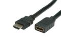 VALUE HDMI High Speed Kabel + Ethernet, Han/Hun, 1,0m, Sort
