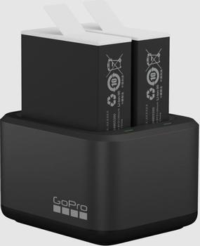 GOPRO Dual Battery Charger + 2x Enduro Battery Passer til HERO9 Black, HERO10 Black (ADDBD-211-EU)