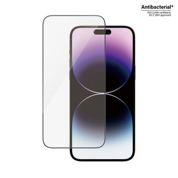 PanzerGlass iPhone 14 Pro Max UWF Skjermbeskytter Sort ramme, antibakteriell (2774)