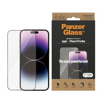 PanzerGlass iPhone 14 Pro Max UWF Skjermbeskytter Sort ramme, antibakteriell (2774)