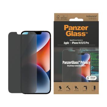 PanzerGlass iPhone 14 / 13 / 13 Pro Privacy skjermbeskytter Herdet glass, Standard fit, hindrer innsyn (BULKP2767)