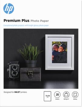 HP Premium Plus Glossy Photo Paper white 300g/m2 130x180mm 20 sheets 1-pack (CR676A $DEL)