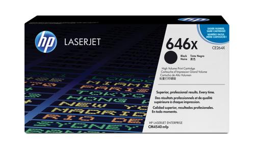 HP 646X høy kapasitet svart original LaserJet-tonerkassett (CE264X $DEL)